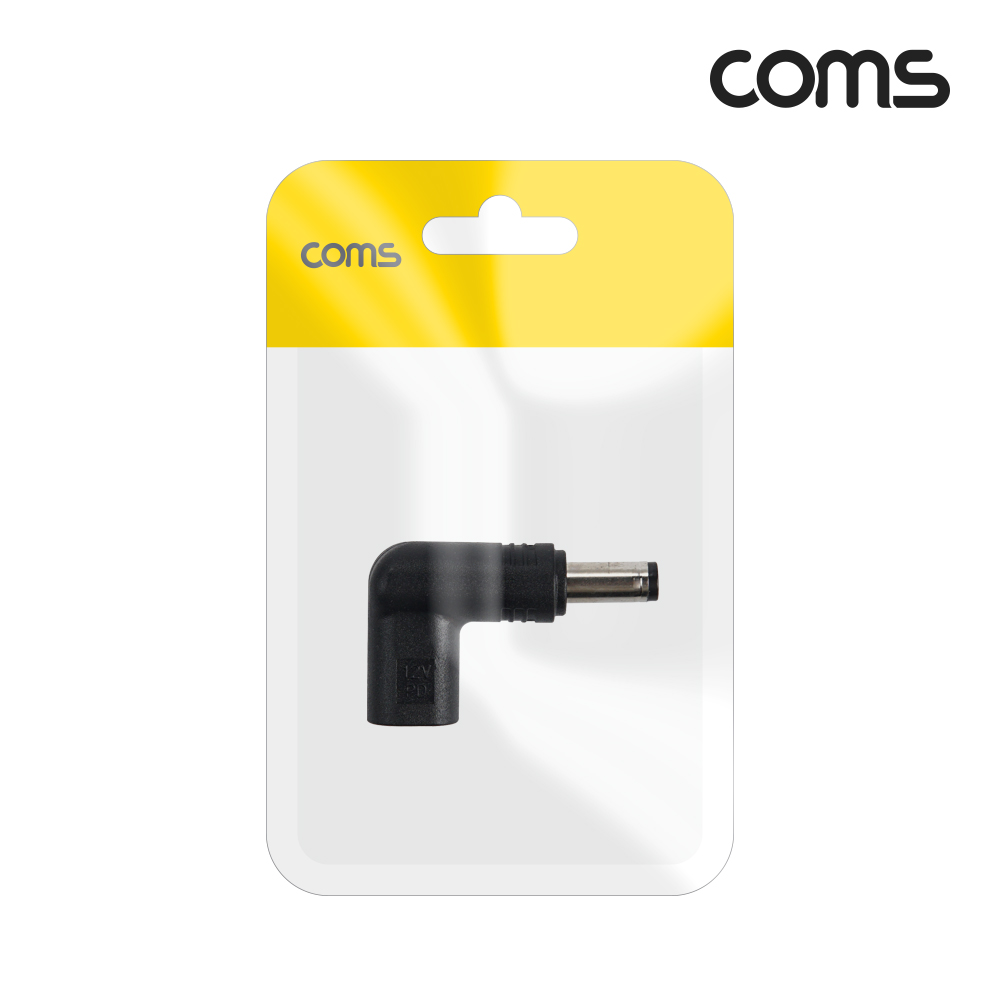 Coms USB 3.1(Type C) 노트북 젠더 DC 5.5 내경 2.5 변환 12V, 꺾임 꺽임