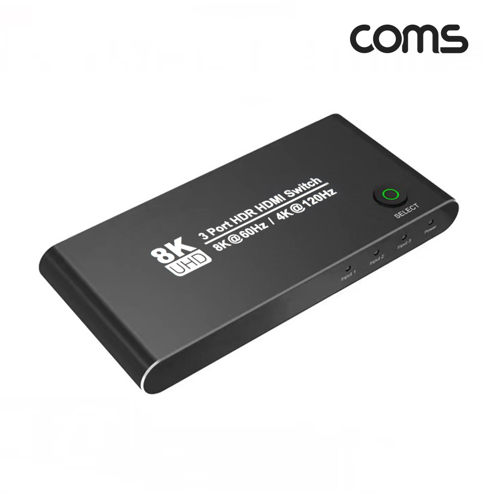 Coms HDMI 2.1 선택기 (3:1) 8K@60Hz 4K@120Hz HDR UHD 화면