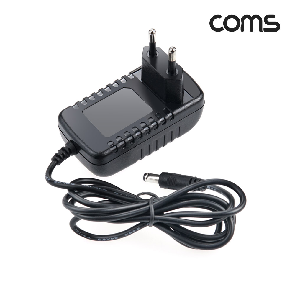 Coms AC/DC 전원 어댑터 DC12V/2A 외경5.5/내경2.1 아답터 케이블 1.2M