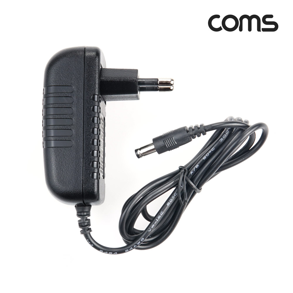 Coms AC/DC 전원 어댑터 DC12V/2A 외경5.5/내경2.1 아답터 케이블 1.2M