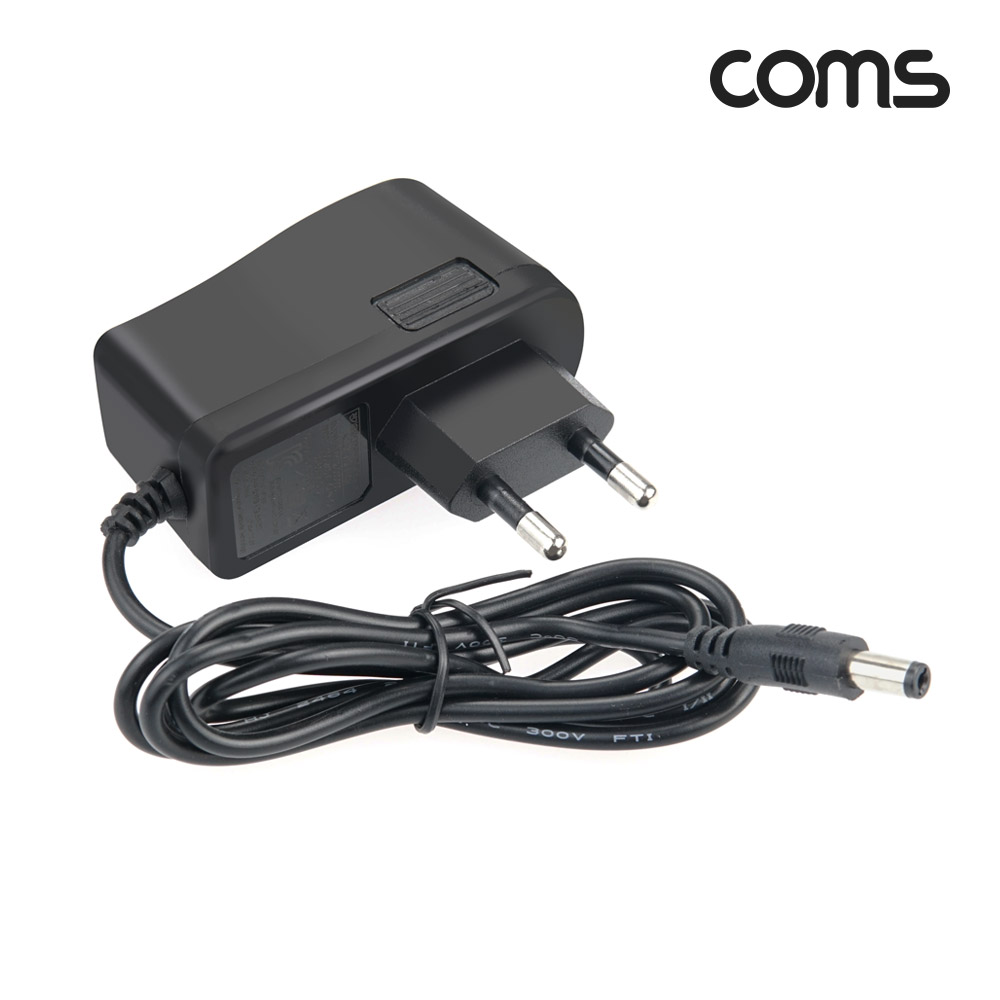 Coms AC/DC 전원 어댑터 DC5V/1A 외경5.5/내경2.1 아답터 케이블 1.2M