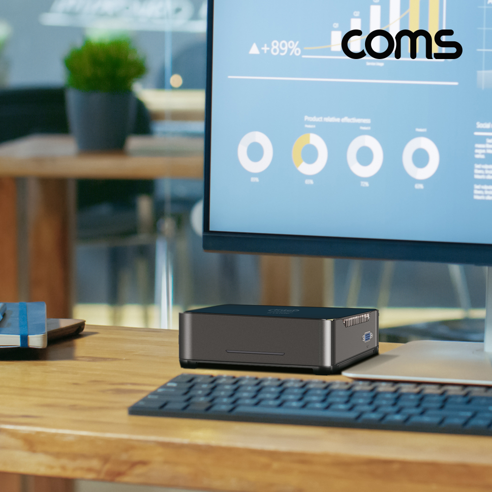 Coms 초소형 미니 PC, 소형 컴퓨터, 정품 윈도우 win 10 포함, 무소음, 인텔 셀러론 J4135 고사양, HDMI/VGA, 5G/2.4G WiFi, 무선 블루투스 4.2, 외부 SATA HDD 2TB 장착가능, USB 3.0, 유선 랜 RJ45,사무용, 가정용, PC가 반드시 필요한 업무공간용, 문서작업, 온라인 강의