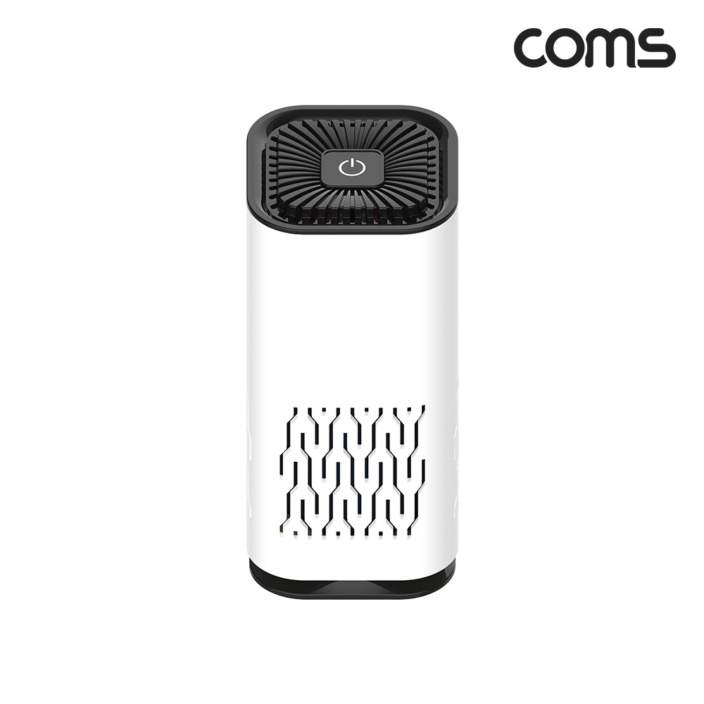 Coms 차량용 미니 공기청정기 헤파필터 + 음이온 기능 탑재 USB 전원사용