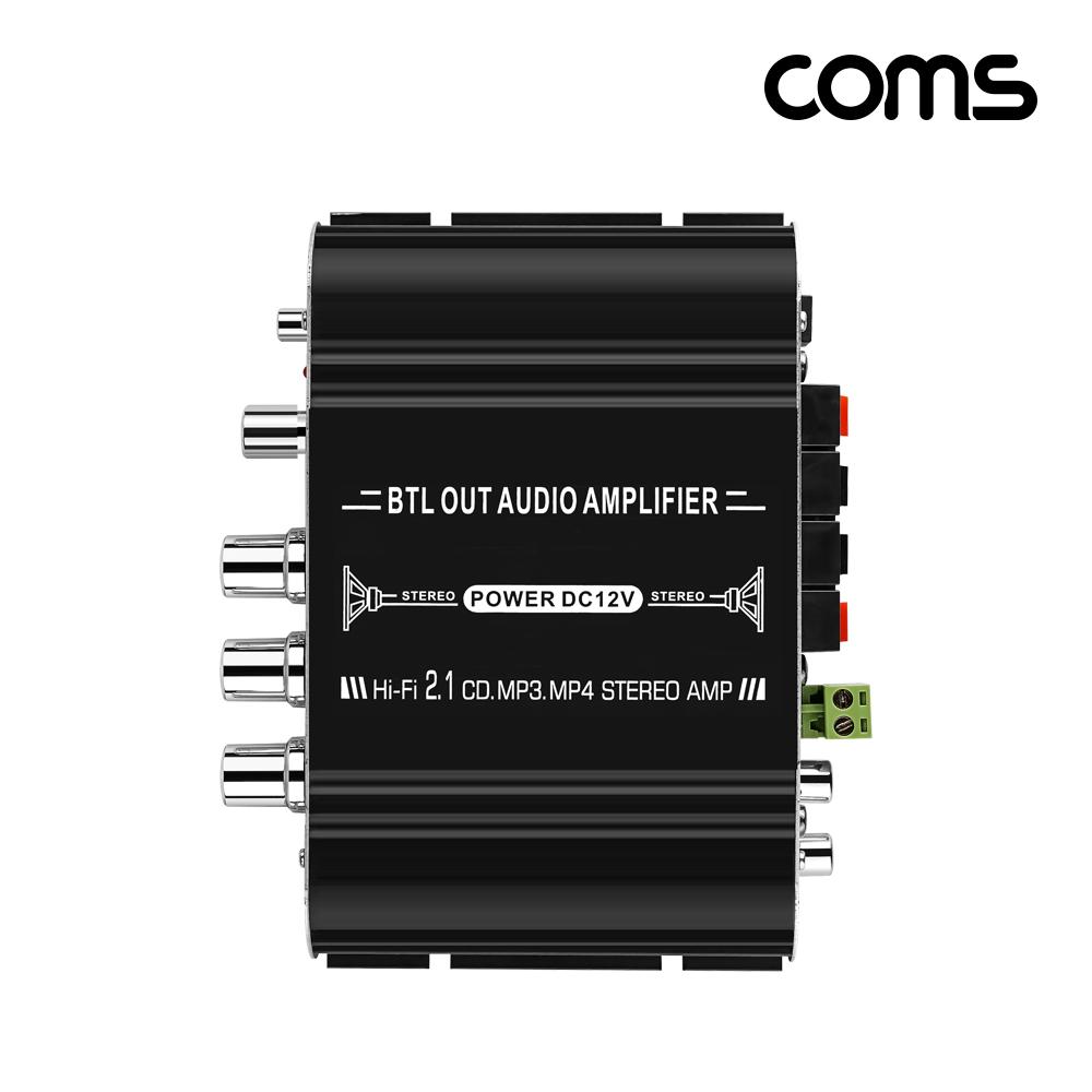 Coms Hi-Fi 2.1채널 오디오 앰프 우퍼 2.1CH 사운드 Amplifier 20Wx2 40W서브