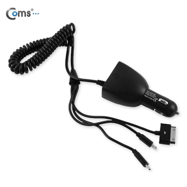 Coms iOS 스마트폰 5 차량용 케이블(3 in 1/멀티) 스프링, 30 ~ 120cm/8핀