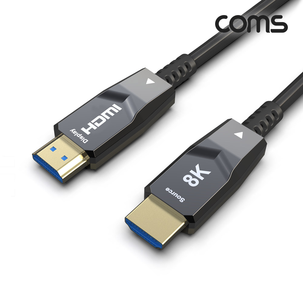 Coms HDMI 2.1 AOC 리피터 광케이블 100M 8K@60Hz 4K@120Hz 48Gbps Optical+Coaxial