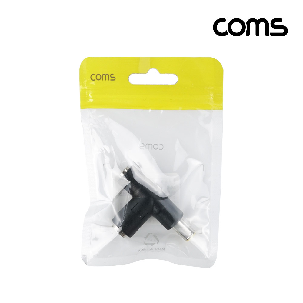 Coms DC 전원 변환 젠더, T형 꺾임 외경 7.9 MF, 5.5 F