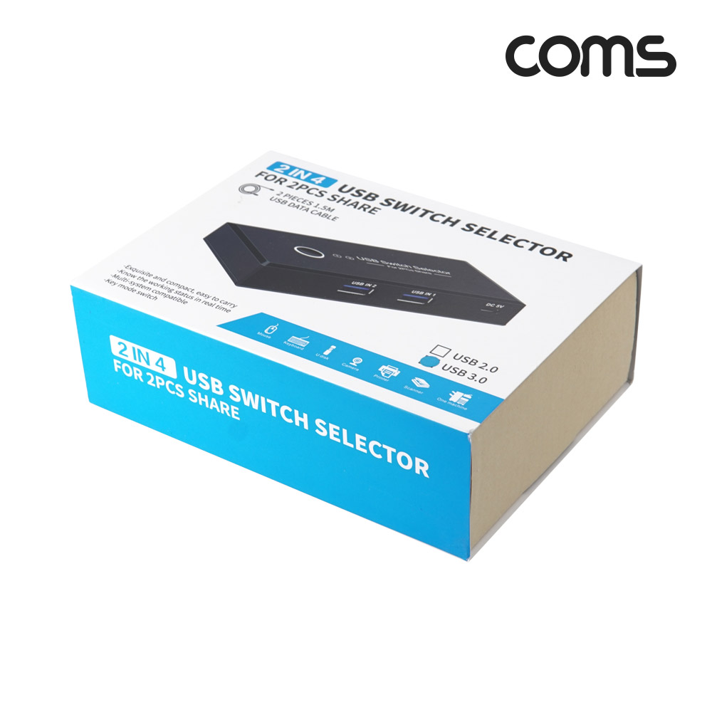 Coms USB 3.0 선택기 2:4 수동 스위치 5Gbps