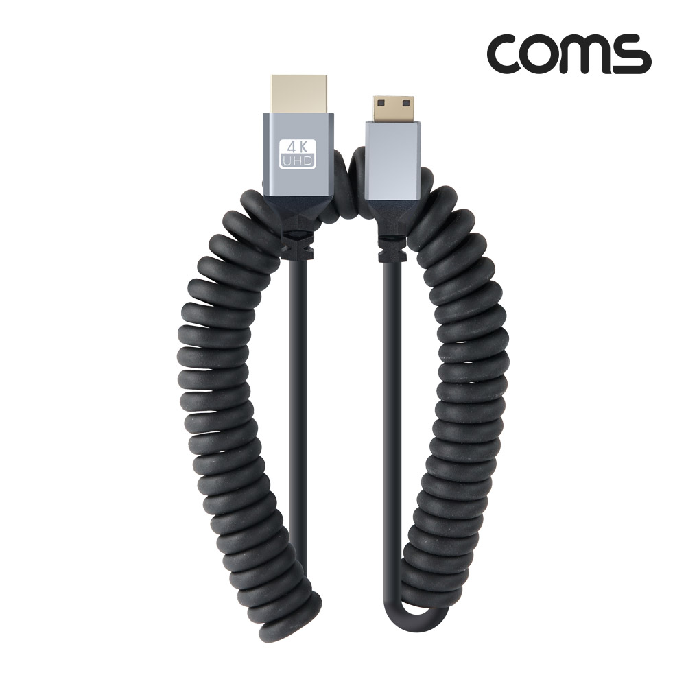 Coms 미니 HDMI 변환 스프링 케이블 HDMI M to Mini HDMI M 4K 60Hz UHD