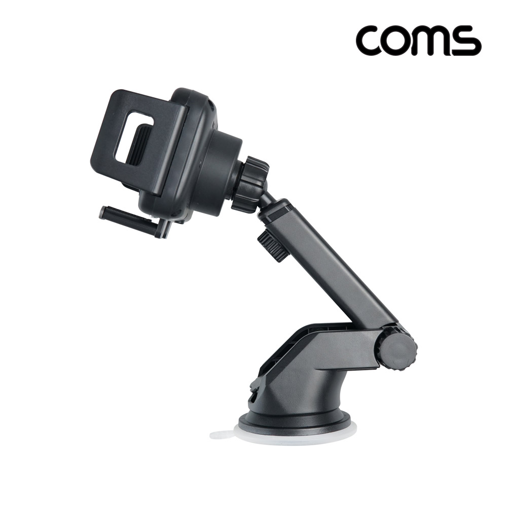 Coms 차량용 고속 무선 충전기 15W 듀얼코일 3중 잠금 거치대 자동회전 갤럭시폴드거치