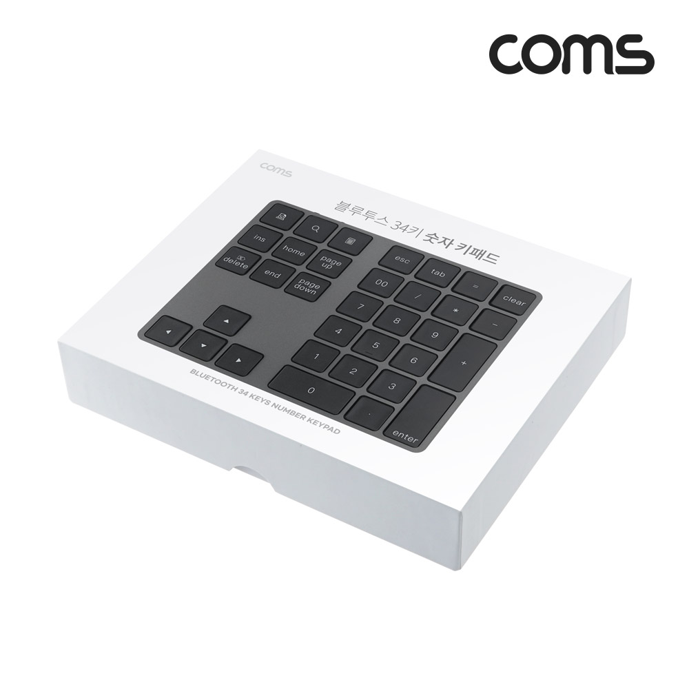 Coms 블루투스 숫자 키패드 방향키 34Key 무선 휴대용 키보드