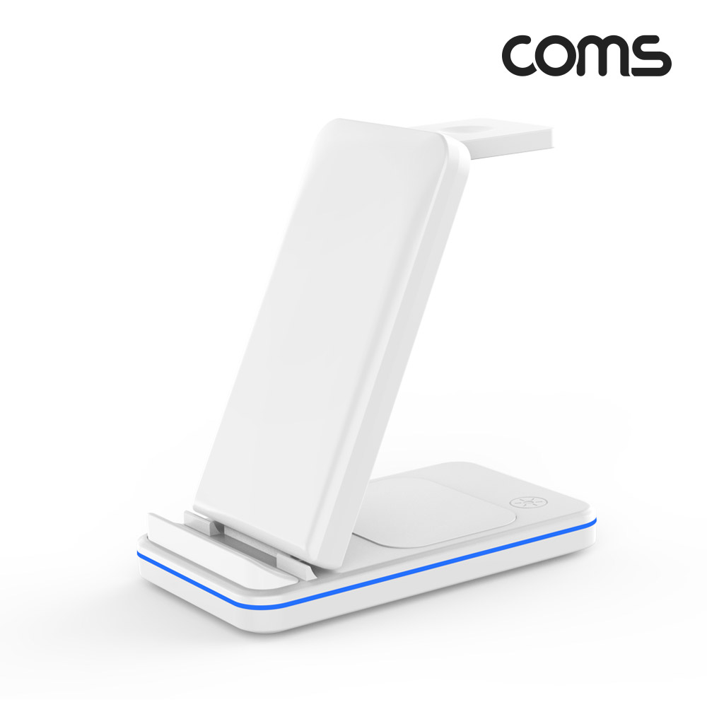 Coms 3 IN 1 멀티 고속 무선 충전기 iOS스마트워치전용