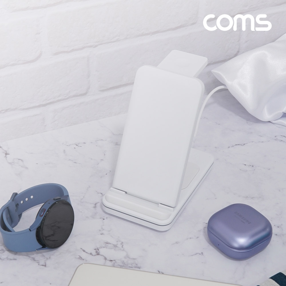 Coms 3 IN 1 멀티 고속 무선 충전기 갤럭시워치전용