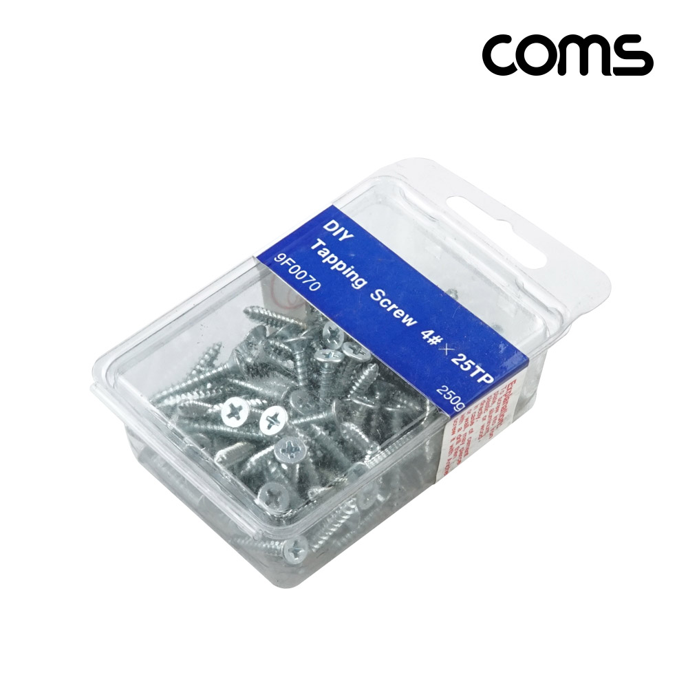 Coms 나사 못 4# X 25TP 250g 128개입 세트