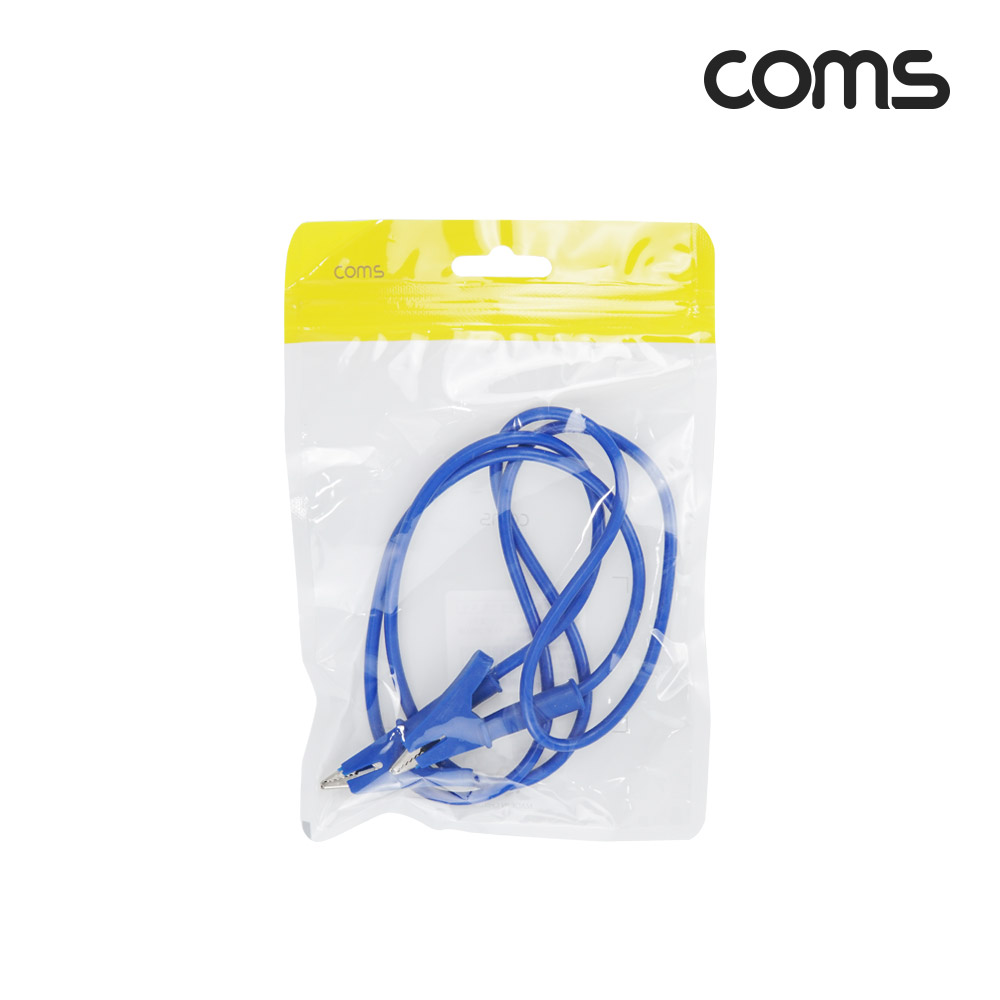 Coms 악어 클립 케이블 1m 2선 Blue DIY