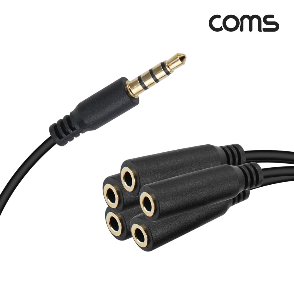 Coms 3.5mm 스테레오 분배 Y 케이블 젠더 30cm AUX Stereo M/Fx5