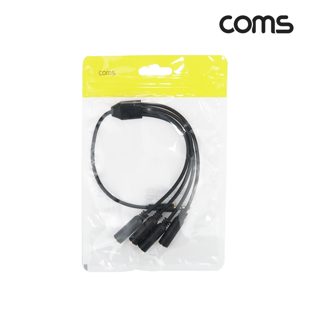 Coms 3.5mm 스테레오 분배 Y 케이블 젠더 30cm AUX Stereo M/Fx4