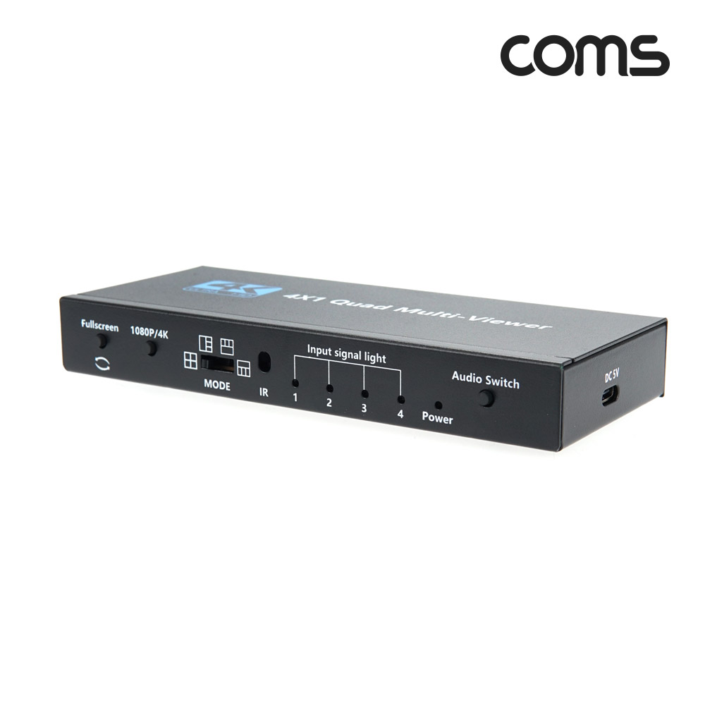 Coms HDMI 화면분할기 4:1 멀티뷰어 4K 30Hz