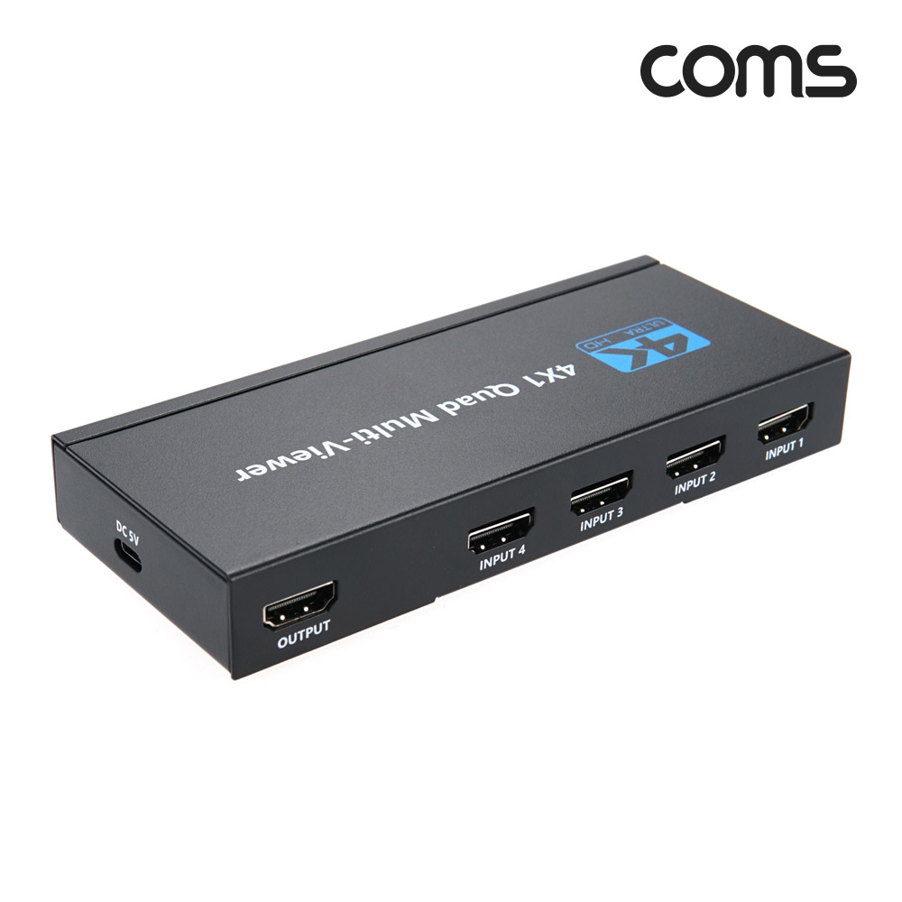 Coms HDMI 화면분할기 4:1 멀티뷰어 4K 30Hz