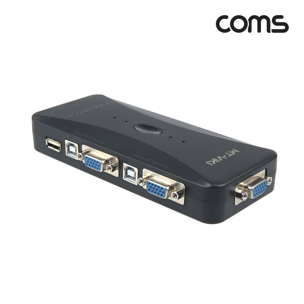 Coms VGA USB KVM 스위치 선택기 4:1 4포트 PC 4대 주변장치 연결