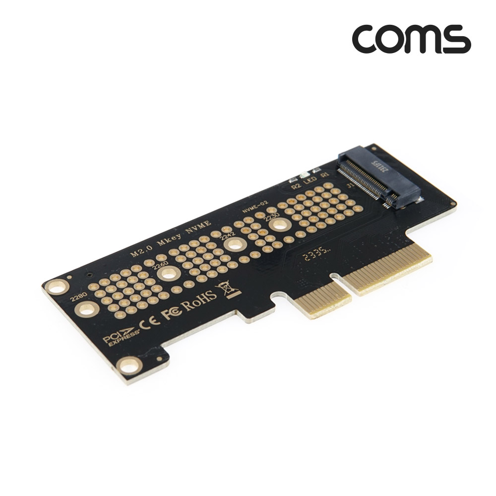 Coms PCI Express 변환 컨버터 M.2 NVME SSD KEY M to PCI-E 4x 어댑터