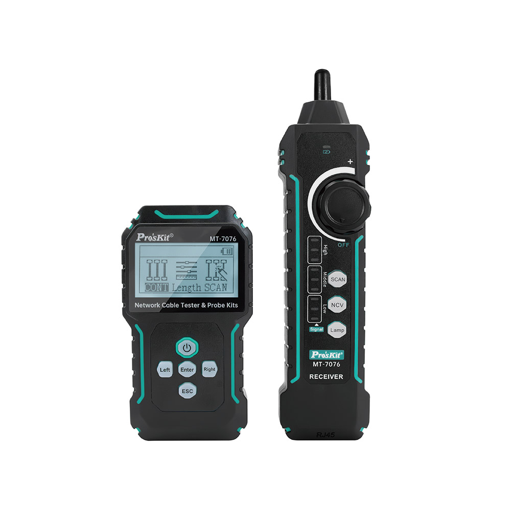PROKIT(MT-7076) LCD 네트워크 케이블 테스터 POE, 길이, NCV