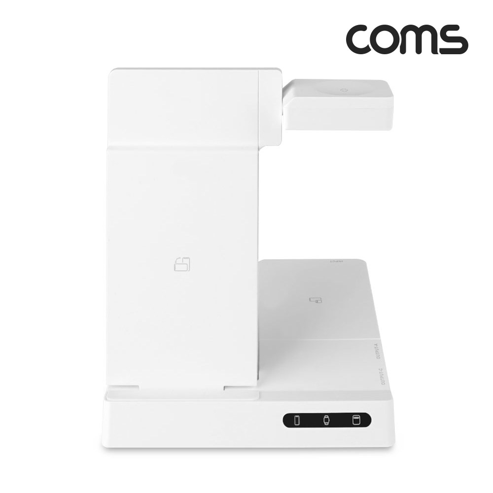 Coms 나비 멀티 무선 충전기(6 in 1) White 갤럭시워치/iOS 워치 충전 가능
