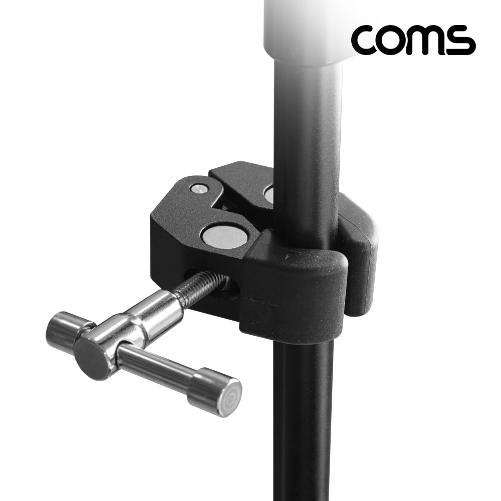 Coms 다용도 집게형 거치대, 클램프, 스탠드 연결(촬영 카메라, 조명 등), 나사 고정 집게