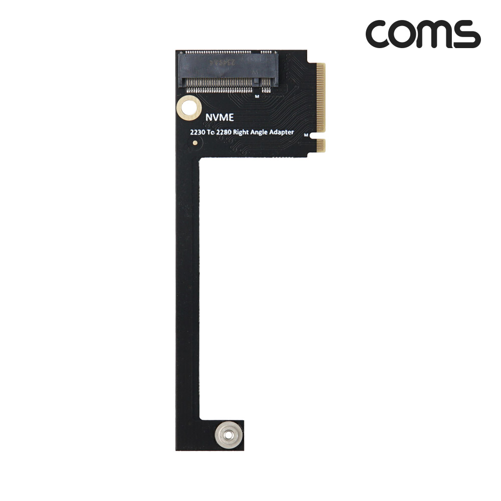 Coms M.2 SSD NVMe M Key 2230 to 2280 변환 확장 어댑터(우향 꺾임)