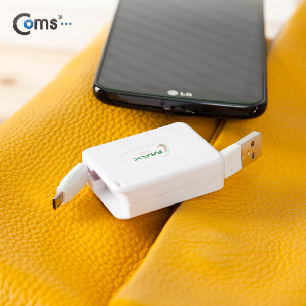 Coms 스마트폰 케이블(자동감김), Android (Micro 5P/ USB)데이터,충전