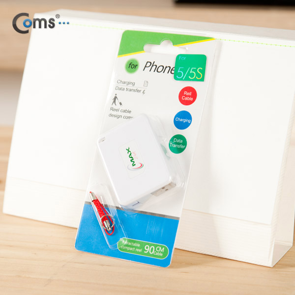 Coms 스마트폰 케이블(자동감김), ( iOS 8P/ USB)데이터,충전