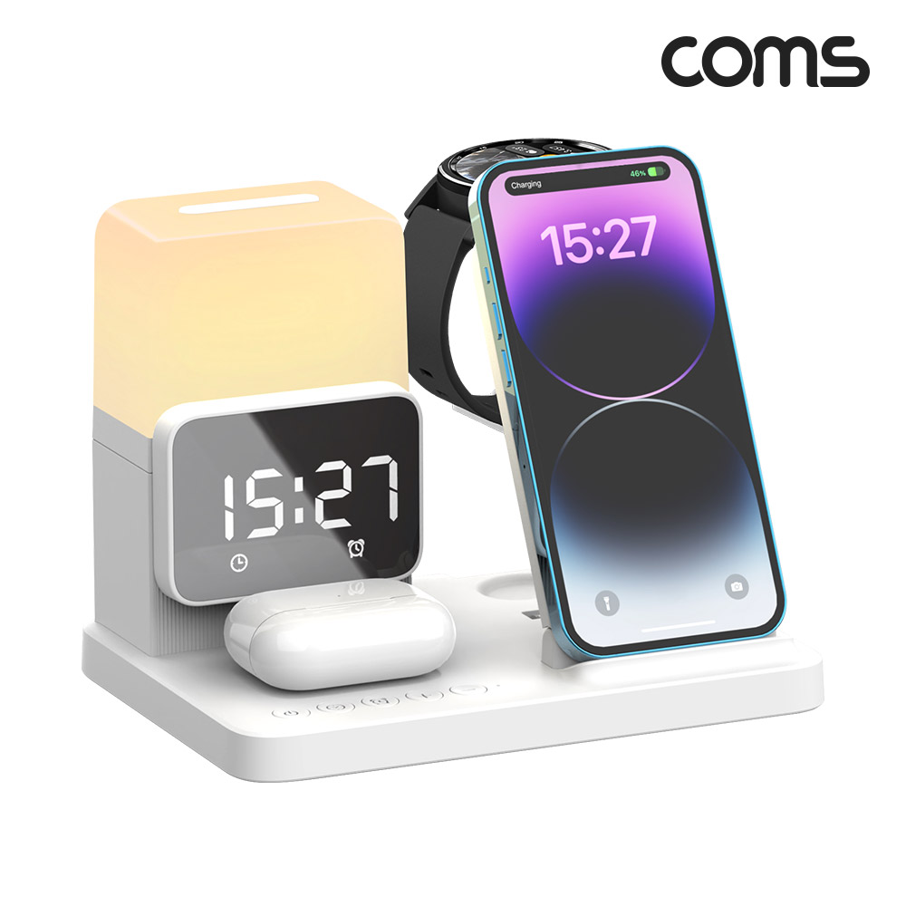 COMS 6in1 무드등 시계 무선 충전기 갤럭시워치용