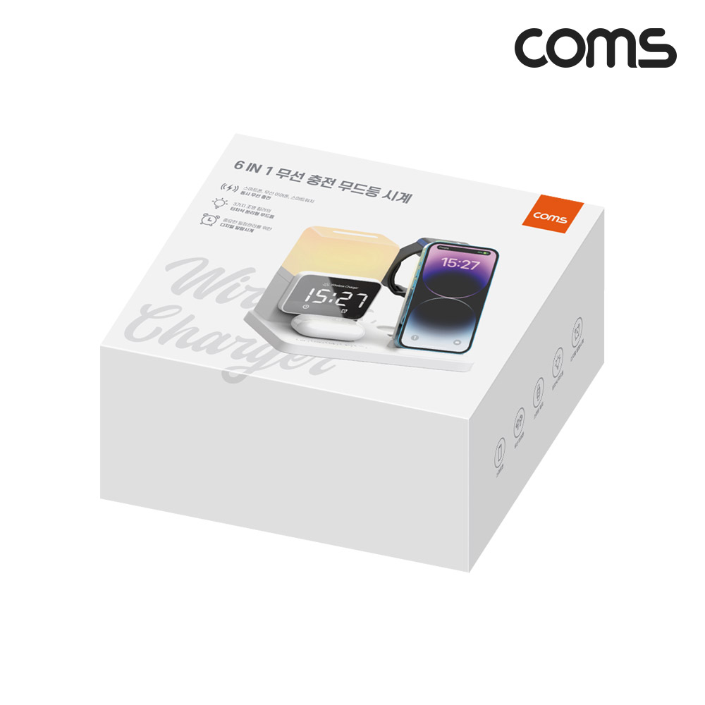 COMS 6in1 무드등 시계 무선 충전기 갤럭시워치용