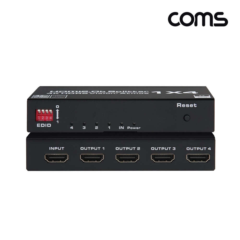 Coms HDMI 분배기2.0B 1:4 4K@60Hz EDID 수동스위치