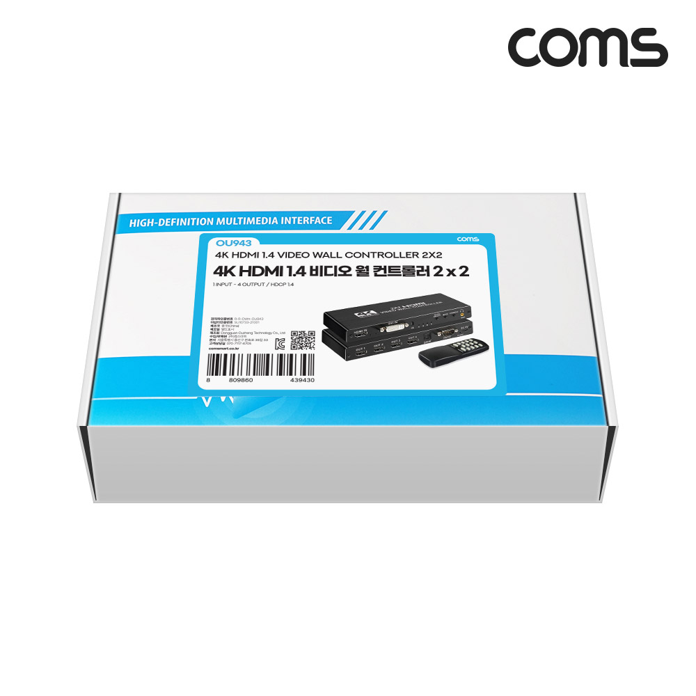 Coms HDMI 1.4 비디오 월 멀티비젼 1:4 2x2 4K 30Hz 1080P