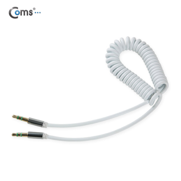 Coms 스테레오 케이블 (3.5/스프링) 30cm ~ 1M, White