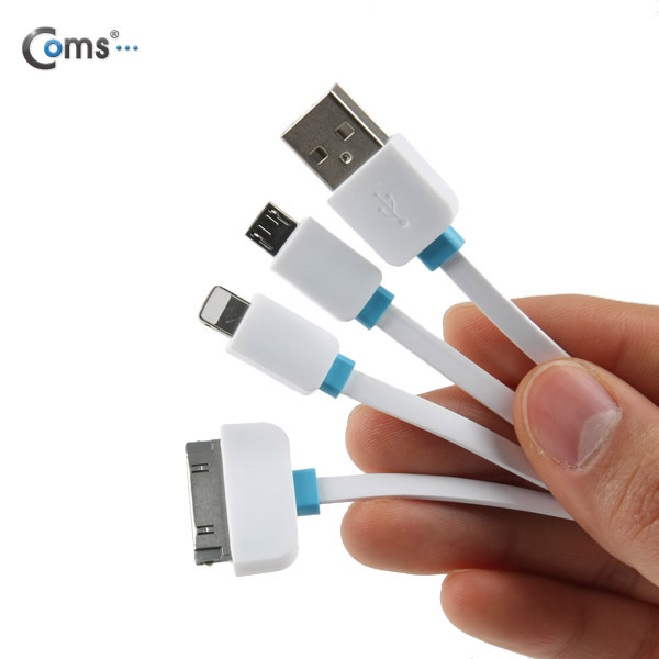 Coms IOS 8핀 (8Pin) 멀티 케이블 / 충전 케이블(3 in 1), 고출력 10cm/일방향