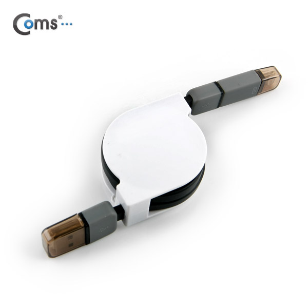 Coms 스마트폰 2in1 멀티자동감김케이블(Micro USB(B) )Black