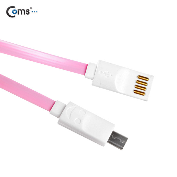 Coms USB/Micro USB(B) 케이블(LED) Dark Pink