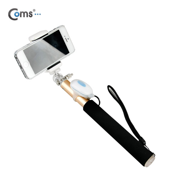 Coms 카메라 모노포드 Set(셀카봉/96cm), 무선셔터, Gold