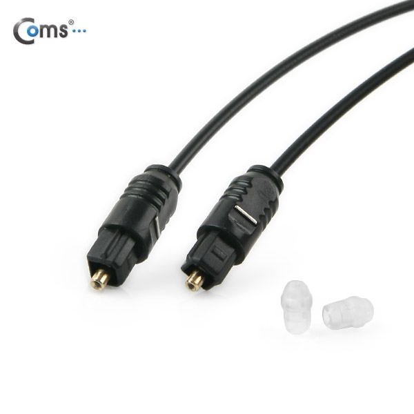 Coms 오디오광 Optical 케이블(2∮/각각) 1.5M, 고급/검정