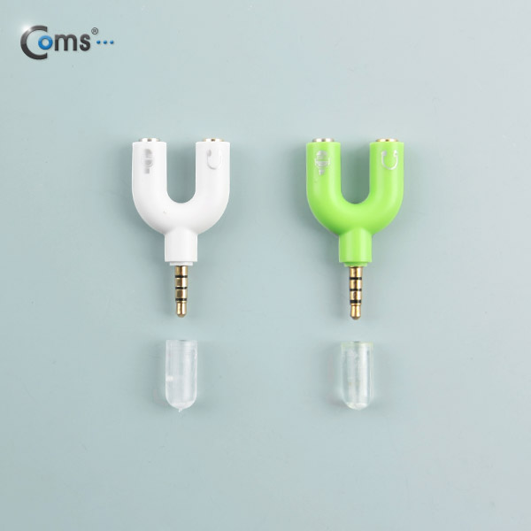Coms 스테레오 젠더 Y형(3.5 M/F*2) White, ST 4극 M/ST F*2