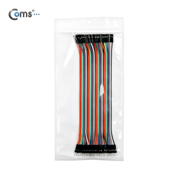 Coms 브레드보드, 접촉케이블(점퍼선) 40set, 20cm, M/F
