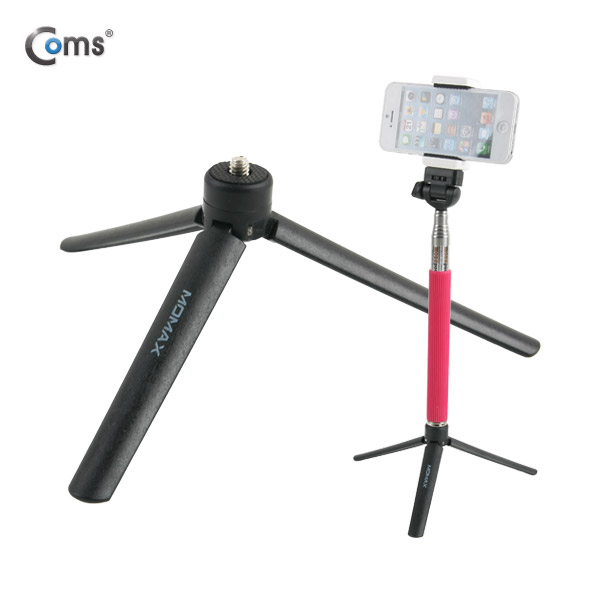Coms 접이형 삼각대 (셀카봉 장착) 높이 6cm