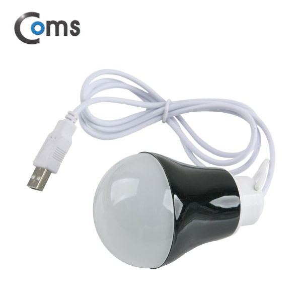 Coms 캠핑용 USB 램프(5V / 3W, 전구형) 길이 1M /Black