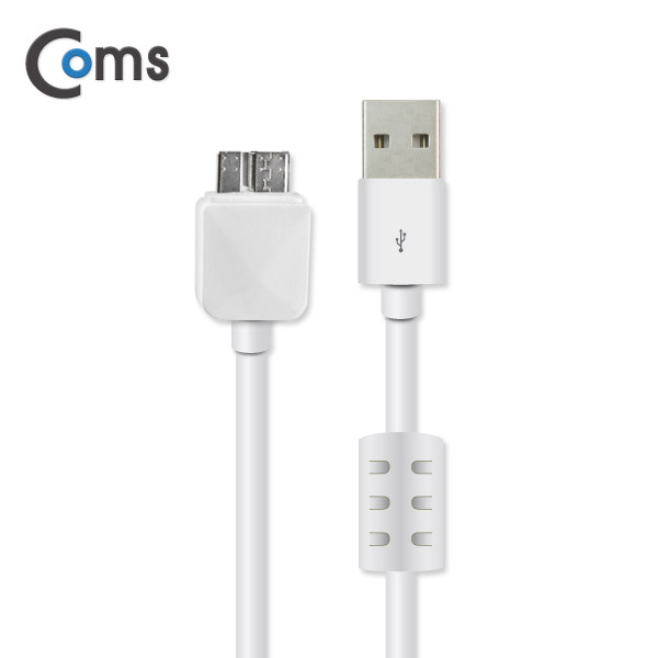 Coms USB 3.0/Micro USB(B) 케이블 (필터) 1.5M, White