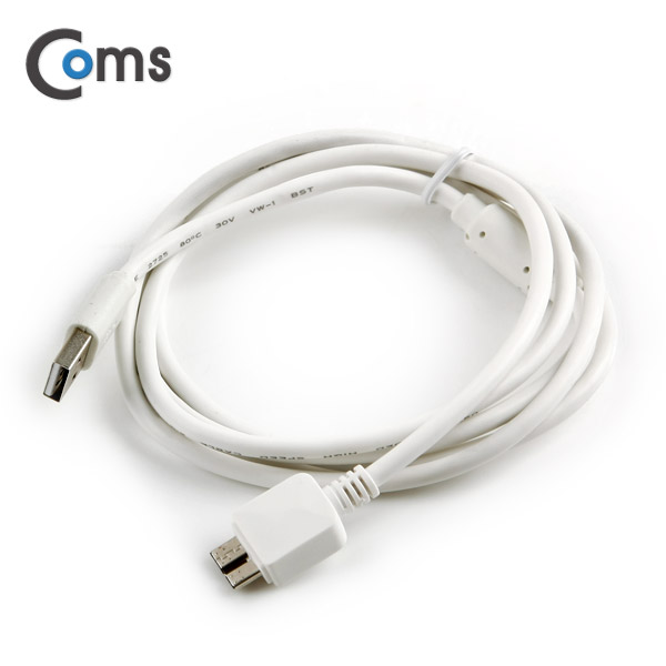 Coms USB 3.0/Micro USB(B) 케이블 (필터) 1.5M, White