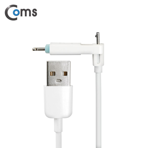 Coms 스마트폰 멀티 케이블(2 in 1), 꼬리물기/White, 1M