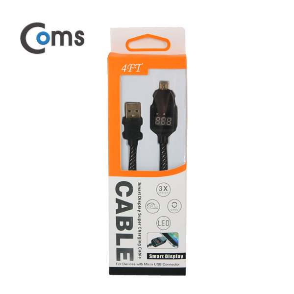 Coms 고속충전케이블(전압/전류 측정/테스터)USB/Micro USB(B) 1.2M