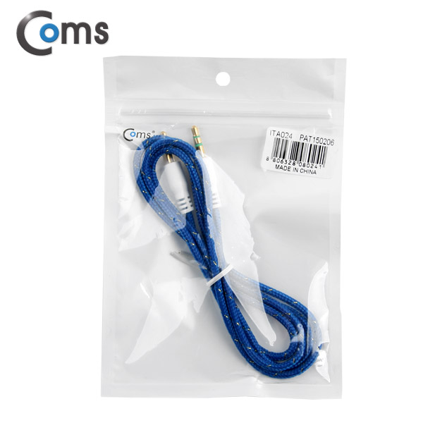 Coms 스테레오 케이블 (3.5) 1M, Blue Fiber